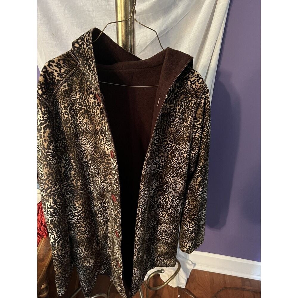 BARRAGE Petite Reversible Cheetah Peacoat Size PM